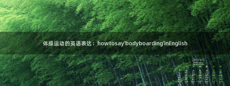 vsport体育官方正版app娱乐：体操运动的英语表